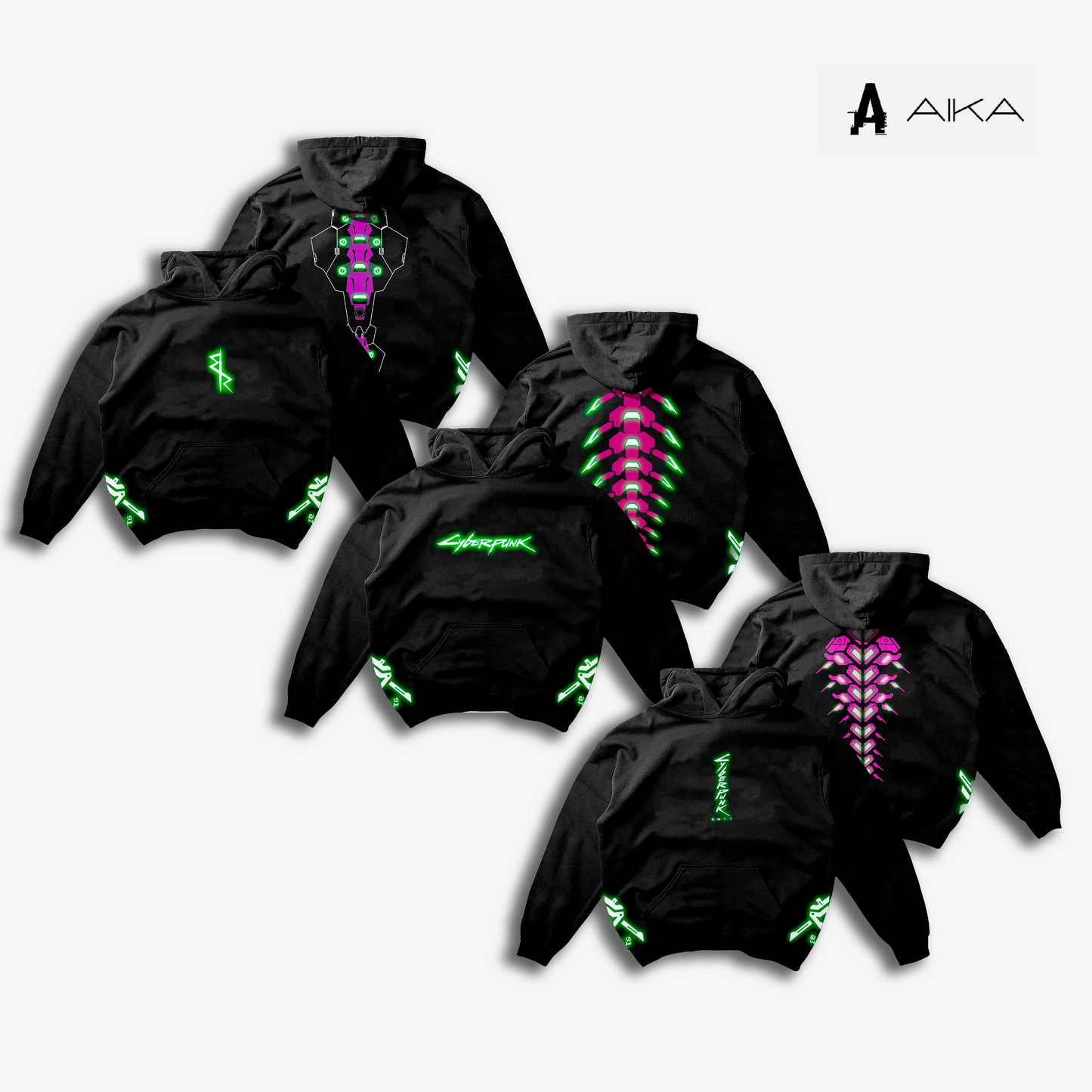 Hoodies Luminiscentes CyberPunk 1,2,3
