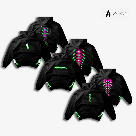 Hoodies Luminiscentes CyberPunk 1,2,3