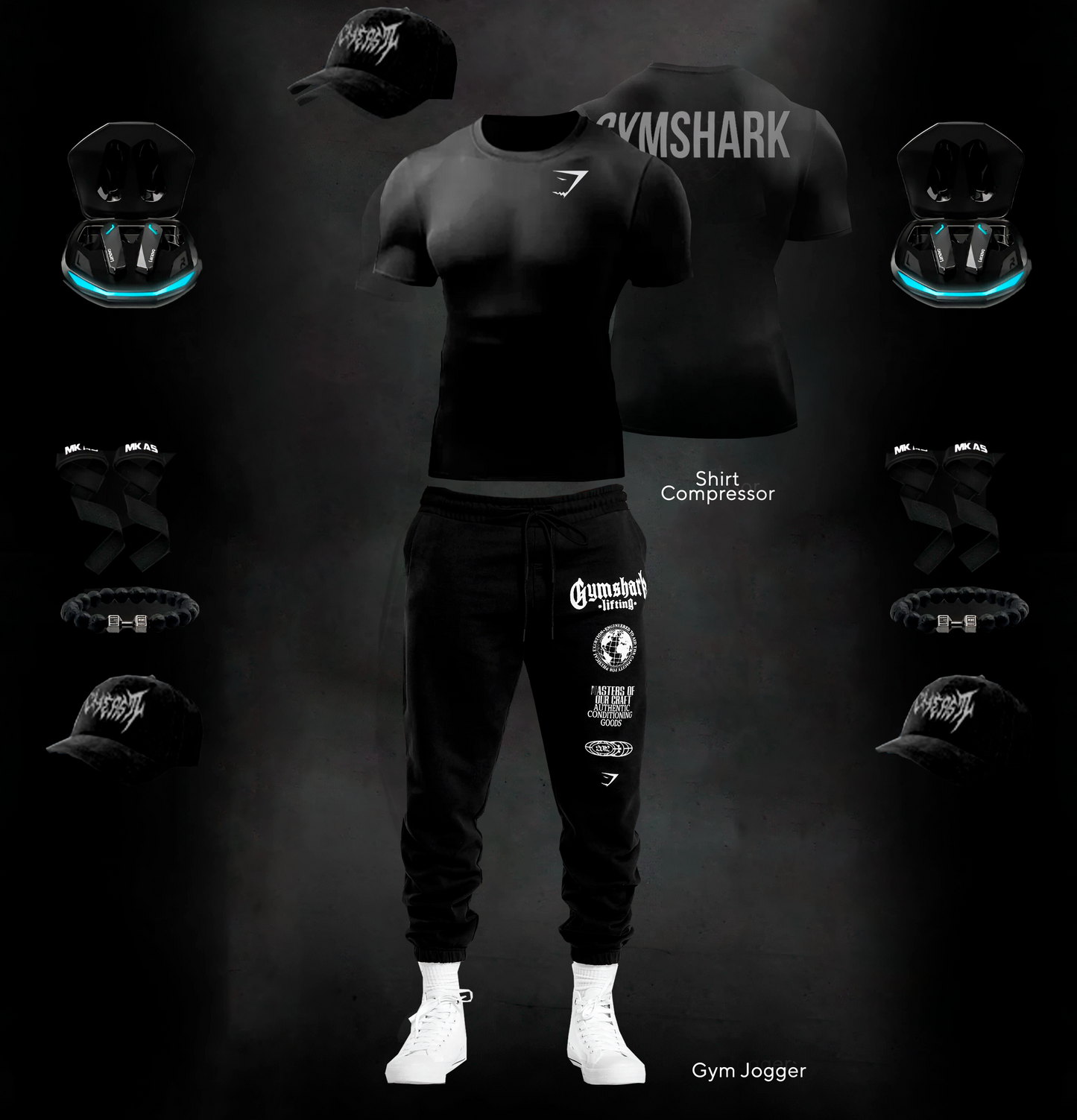 BLACK GYM SET / gymshark